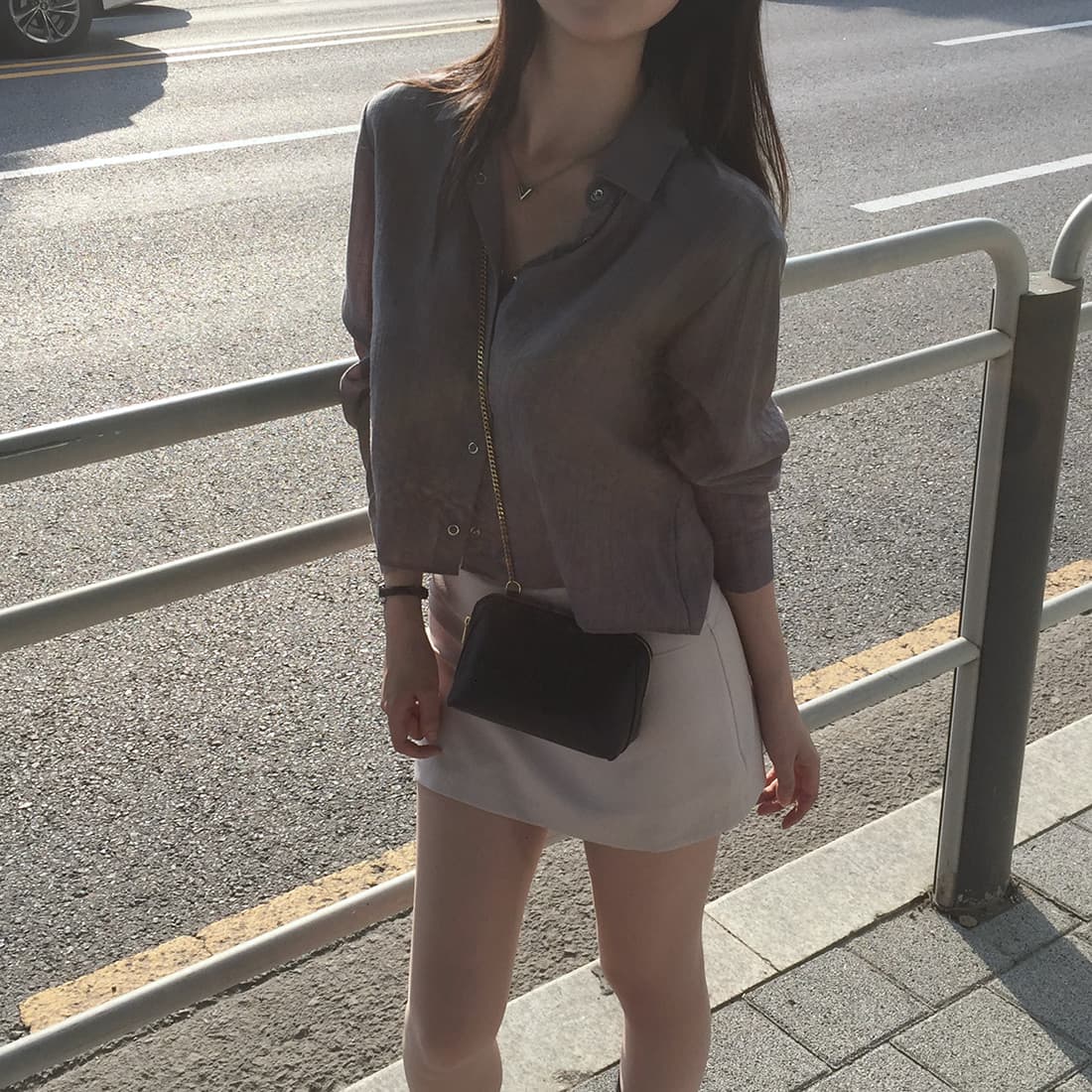 있음 선적 사이즈 업데이트 한국 chic 여름 새로운 한 부서 얇은 스타일 다용도 품격 긴팔 셔츠 상세 이미지 7