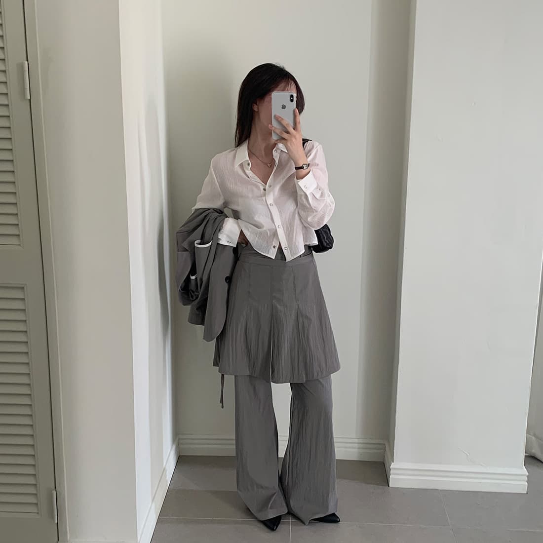 있음 선적 사이즈 업데이트 한국 chic 여름 새로운 한 부서 얇은 스타일 다용도 품격 긴팔 셔츠 상세 이미지 55