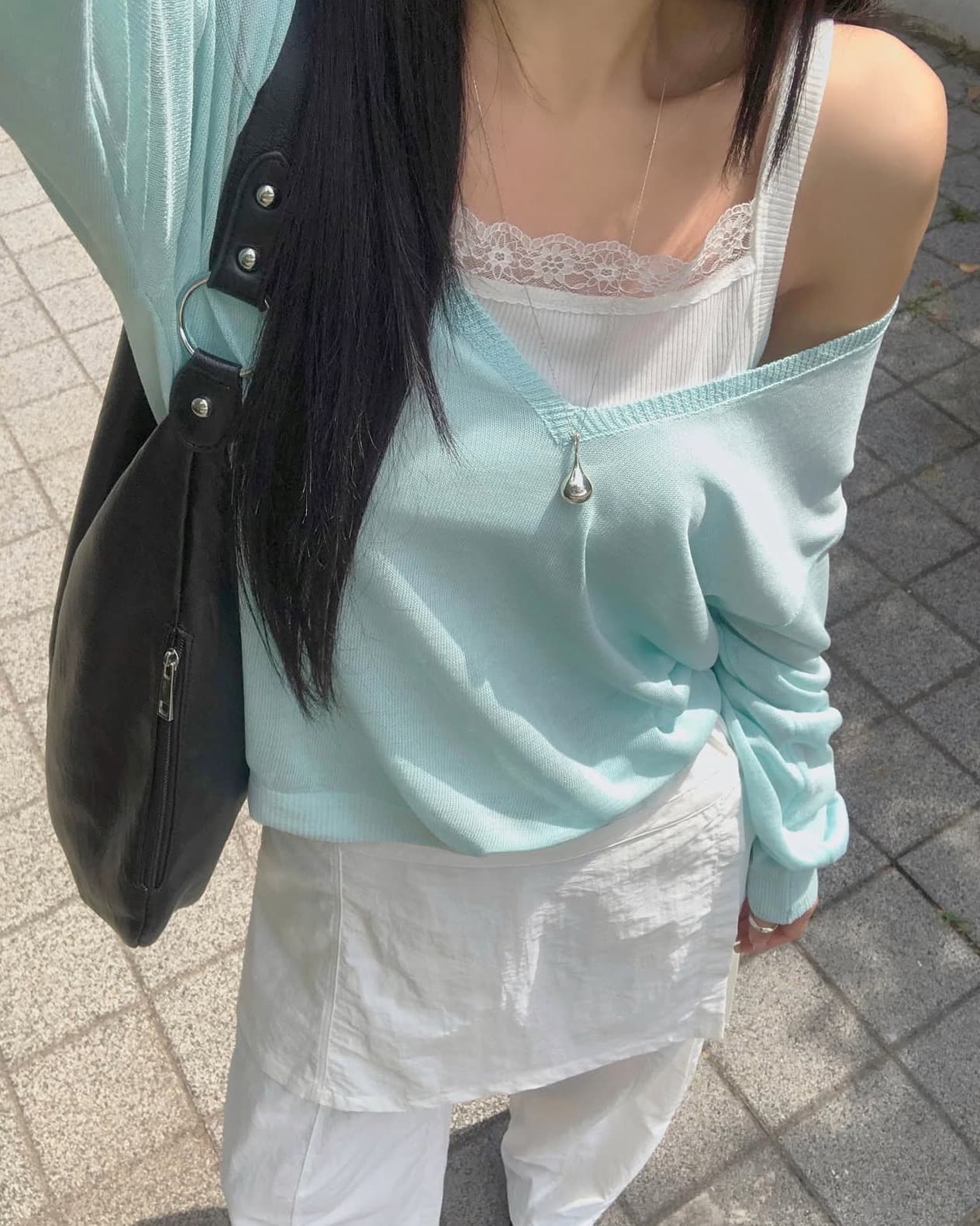 있음 선적 사이즈 업데이트 한국 chic 이른 가을 새로운 ins 마이크로 ~을 통해 얇은 스타일 V넥 자외선 차단 긴팔 니트 스웨터 상세 이미지 10