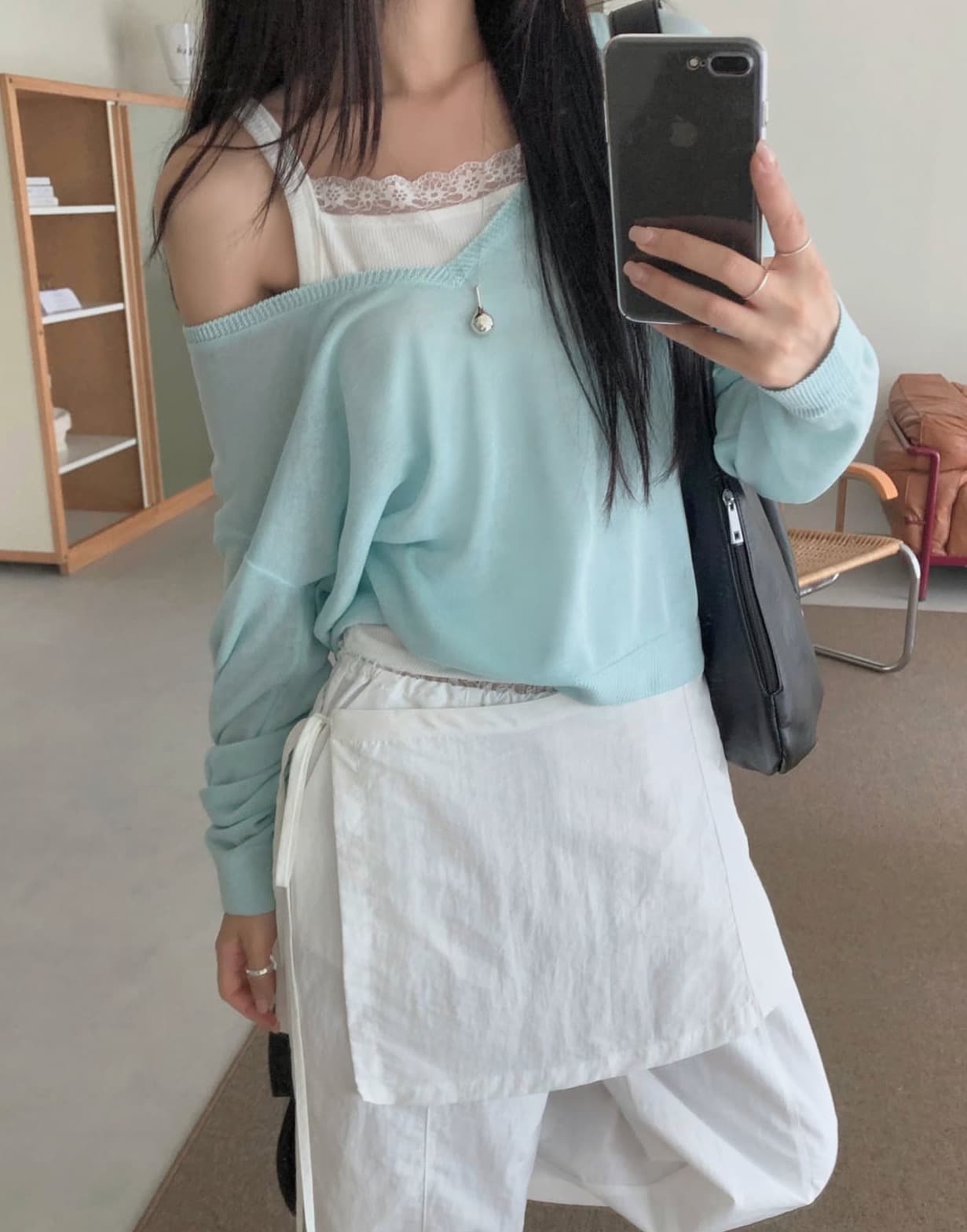 있음 선적 사이즈 업데이트 한국 chic 이른 가을 새로운 ins 마이크로 ~을 통해 얇은 스타일 V넥 자외선 차단 긴팔 니트 스웨터 상세 이미지 15