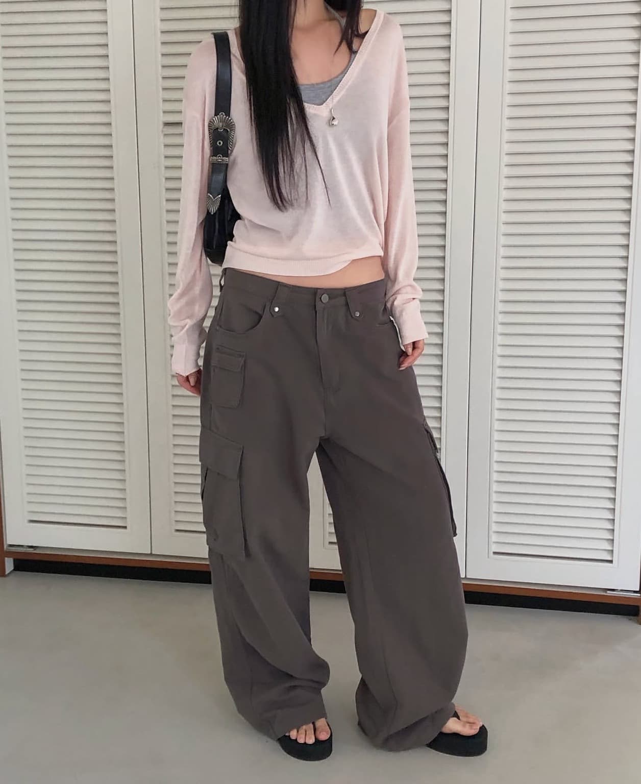 있음 선적 사이즈 업데이트 한국 chic 이른 가을 새로운 ins 마이크로 ~을 통해 얇은 스타일 V넥 자외선 차단 긴팔 니트 스웨터 상세 이미지 26
