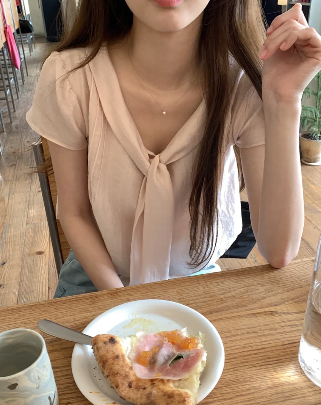한국 chic 여름 새로운 ins 리본 품격 다용도 반팔 셔츠 상세 이미지 22
