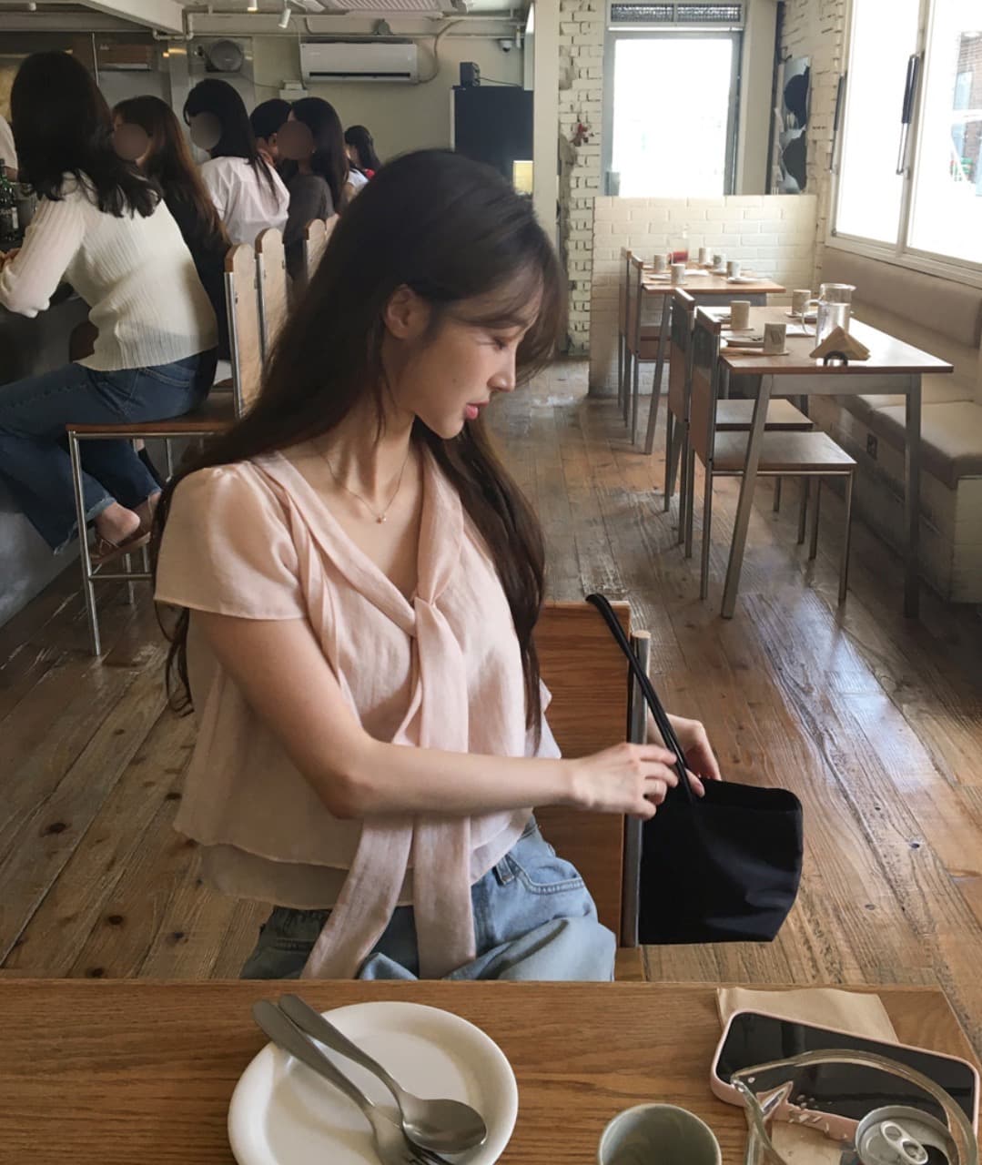 한국 chic 여름 새로운 ins 리본 품격 다용도 반팔 셔츠 상세 이미지 25