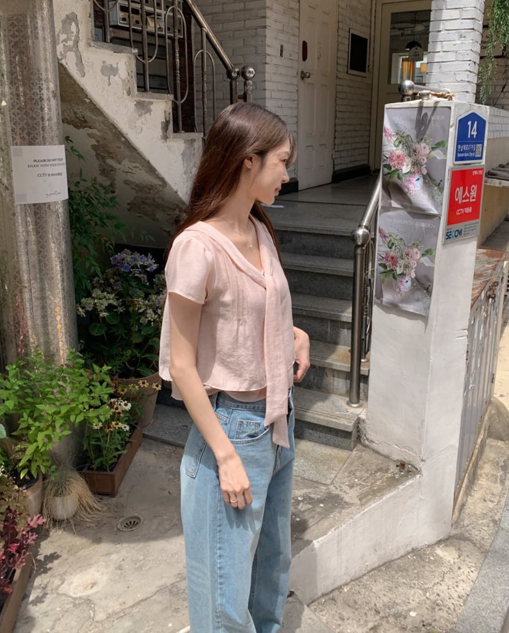 한국 chic 여름 새로운 ins 리본 품격 다용도 반팔 셔츠 상세 이미지 27