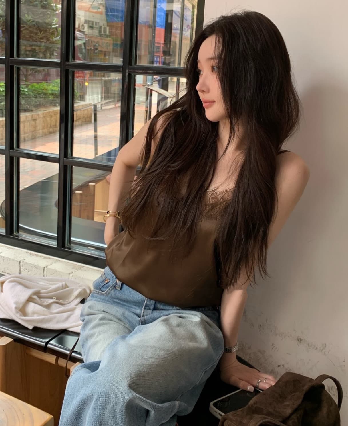 있음 선적 사이즈 업데이트 한국 chic 봄 여름 새로운 섹시함 레이스 조각 펌프 로프 캐미솔 상세 이미지 1