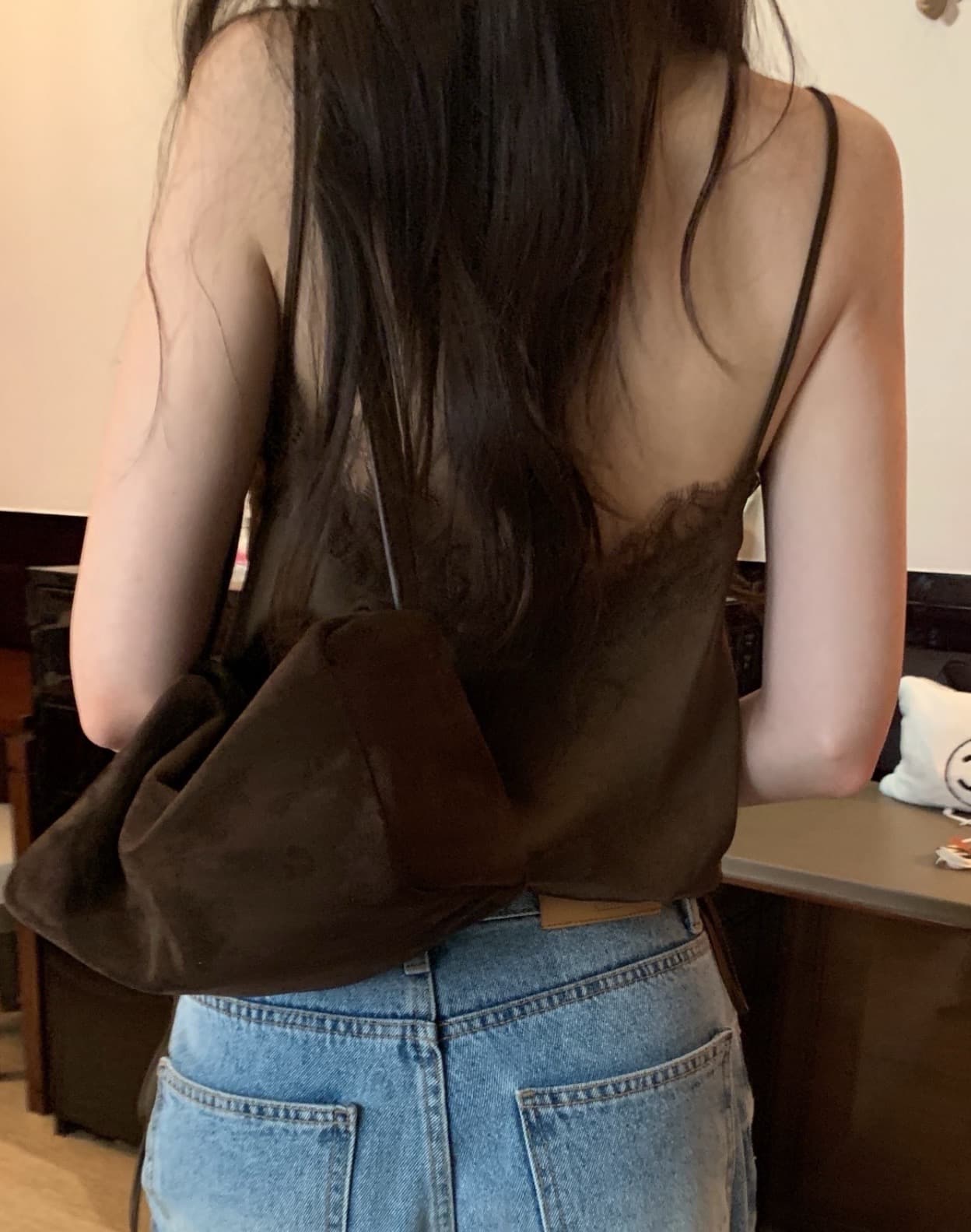 있음 선적 사이즈 업데이트 한국 chic 봄 여름 새로운 섹시함 레이스 조각 펌프 로프 캐미솔 상세 이미지 3