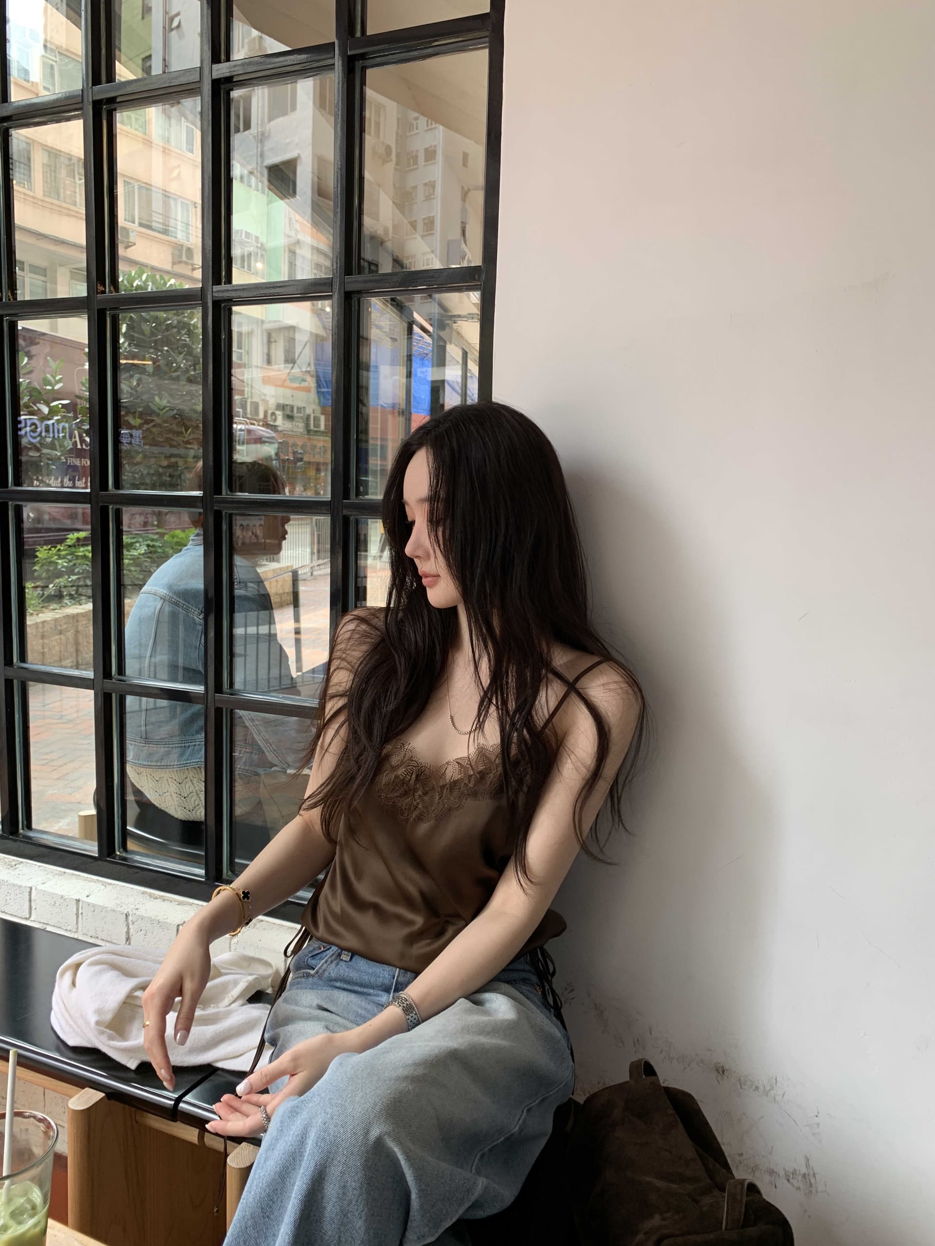 있음 선적 사이즈 업데이트 한국 chic 봄 여름 새로운 섹시함 레이스 조각 펌프 로프 캐미솔 상세 이미지 10