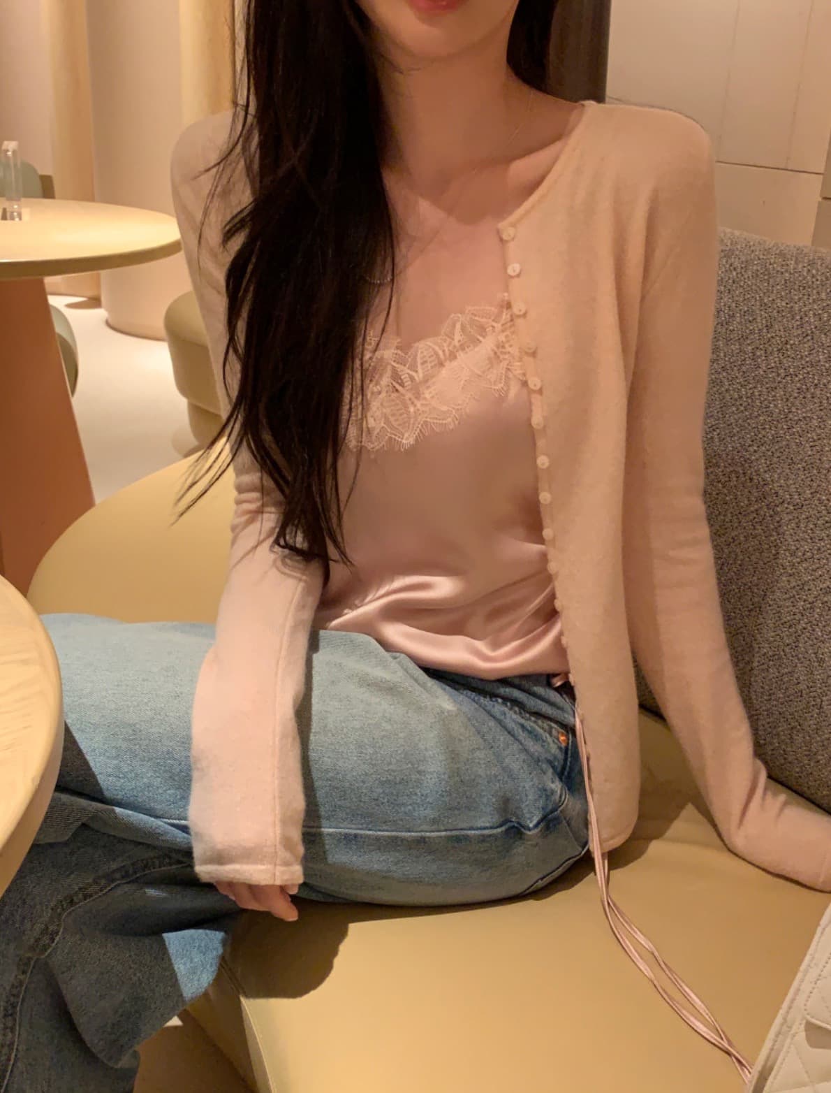 있음 선적 사이즈 업데이트 한국 chic 봄 여름 새로운 섹시함 레이스 조각 펌프 로프 캐미솔 상세 이미지 33