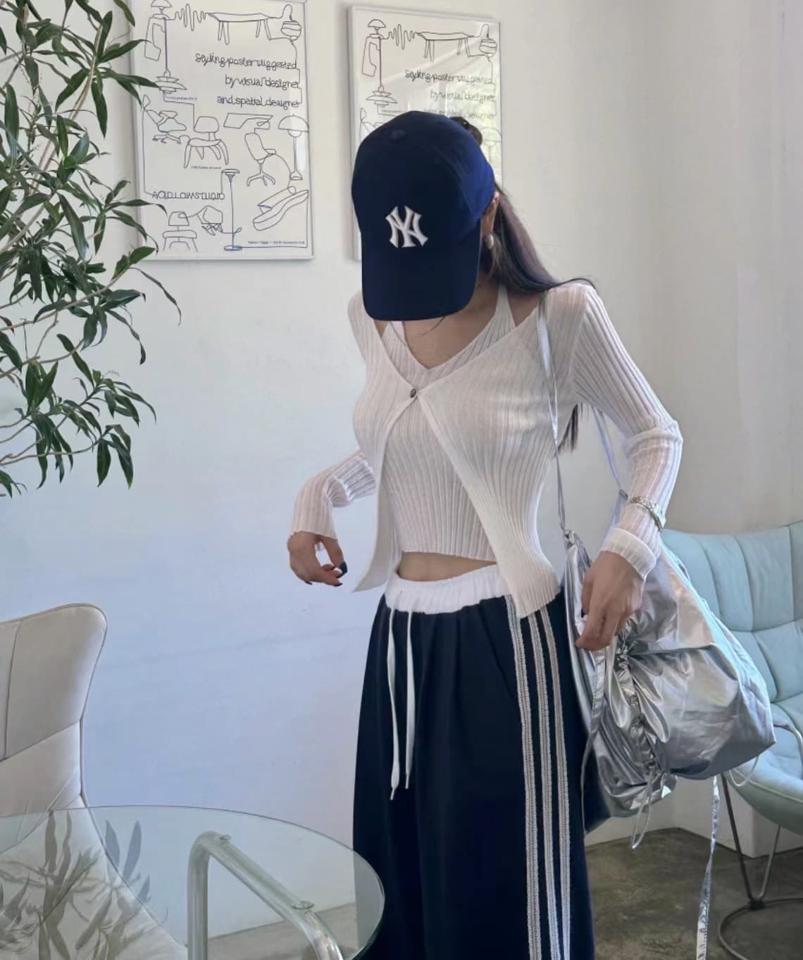 있음 선적 사이즈 업데이트 한국 chic 새로운 V 칼라 행침 목 조끼 니트 오픈 가디건 페이크 레이어드 수리 상세 이미지 18