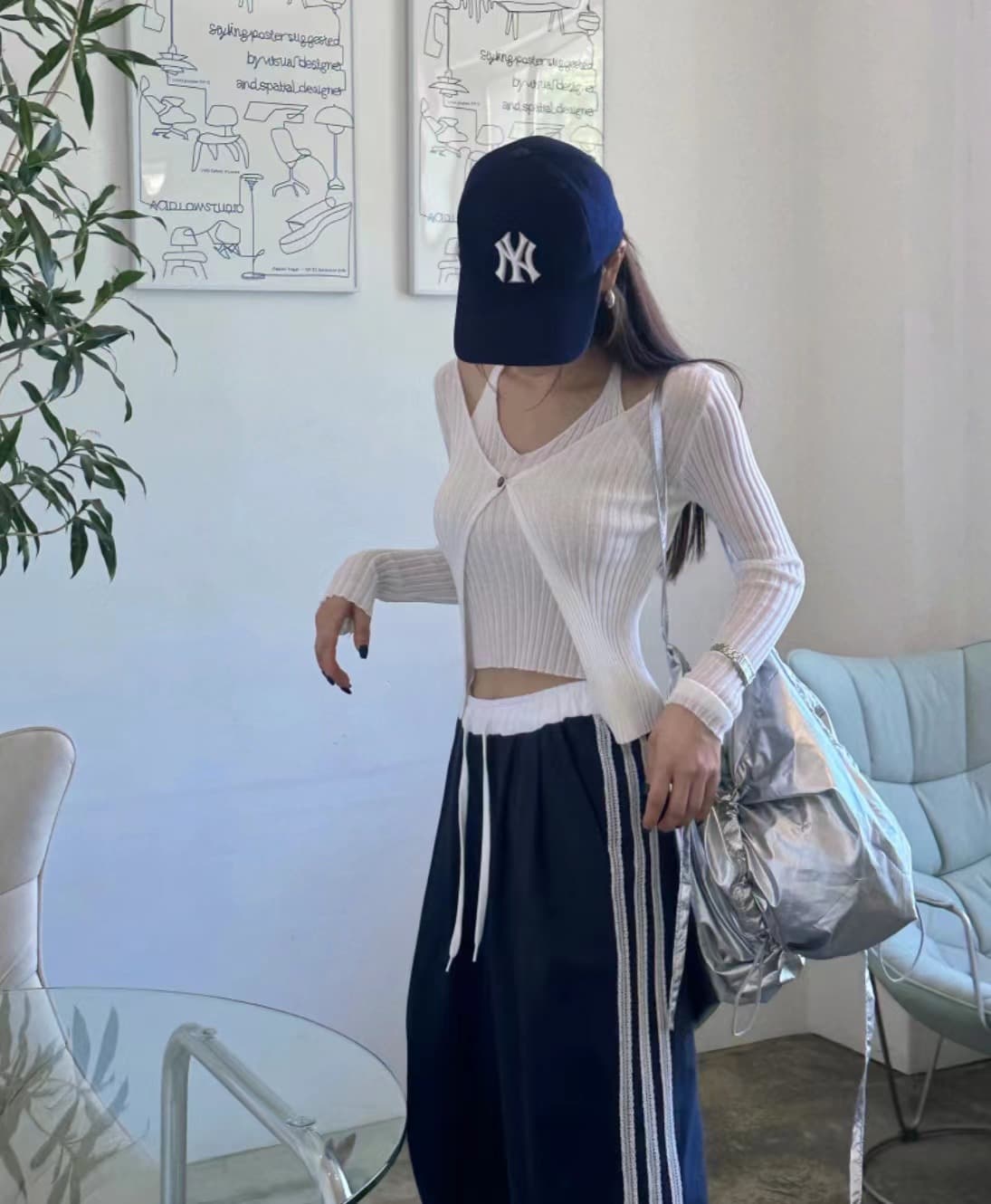 있음 선적 사이즈 업데이트 한국 chic 새로운 V 칼라 행침 목 조끼 니트 오픈 가디건 페이크 레이어드 수리 상세 이미지 19