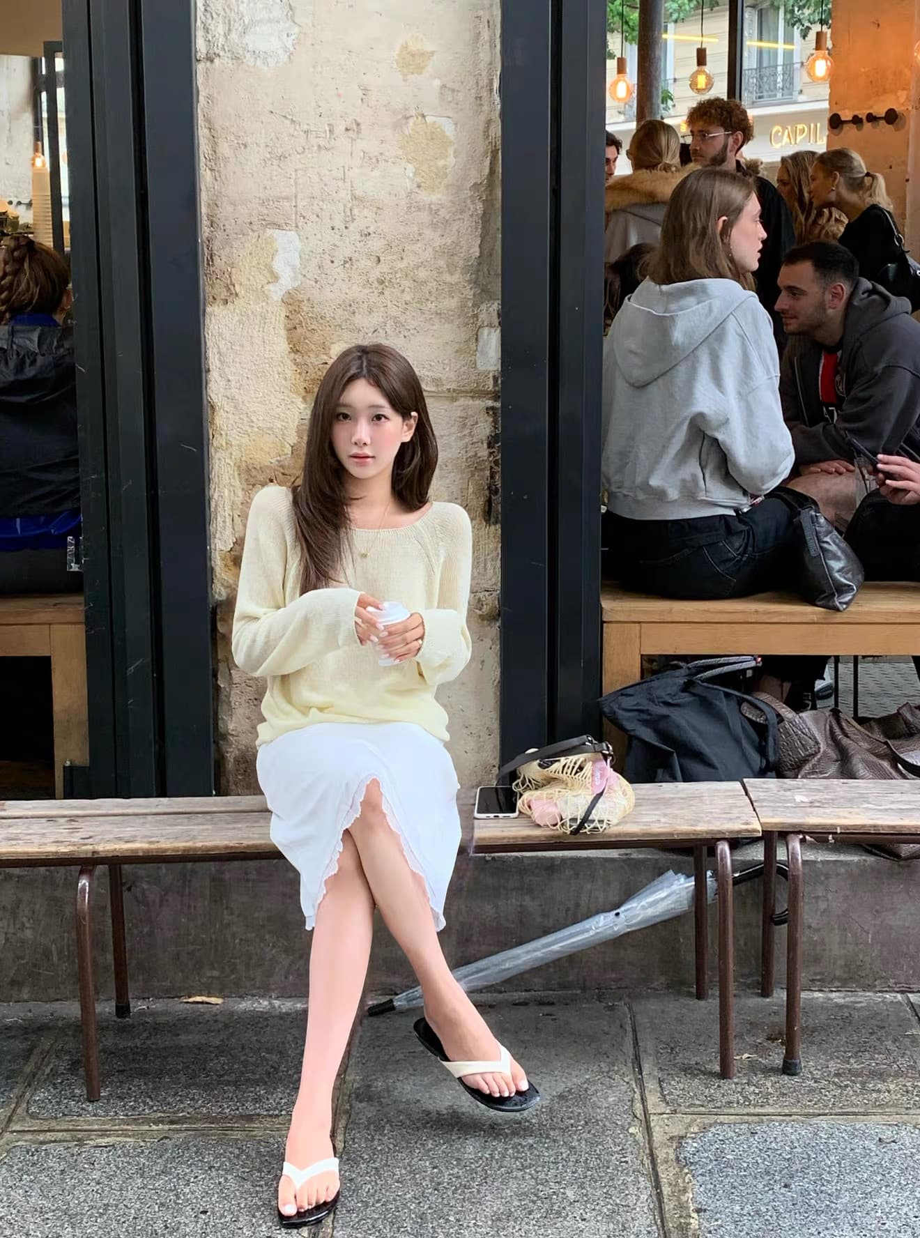 있음 선적 한국 chic 이른 가을 새로운 ins 고급 센스 미니멀리즘 느슨함 긴팔 니트 스웨터 상세 이미지 31