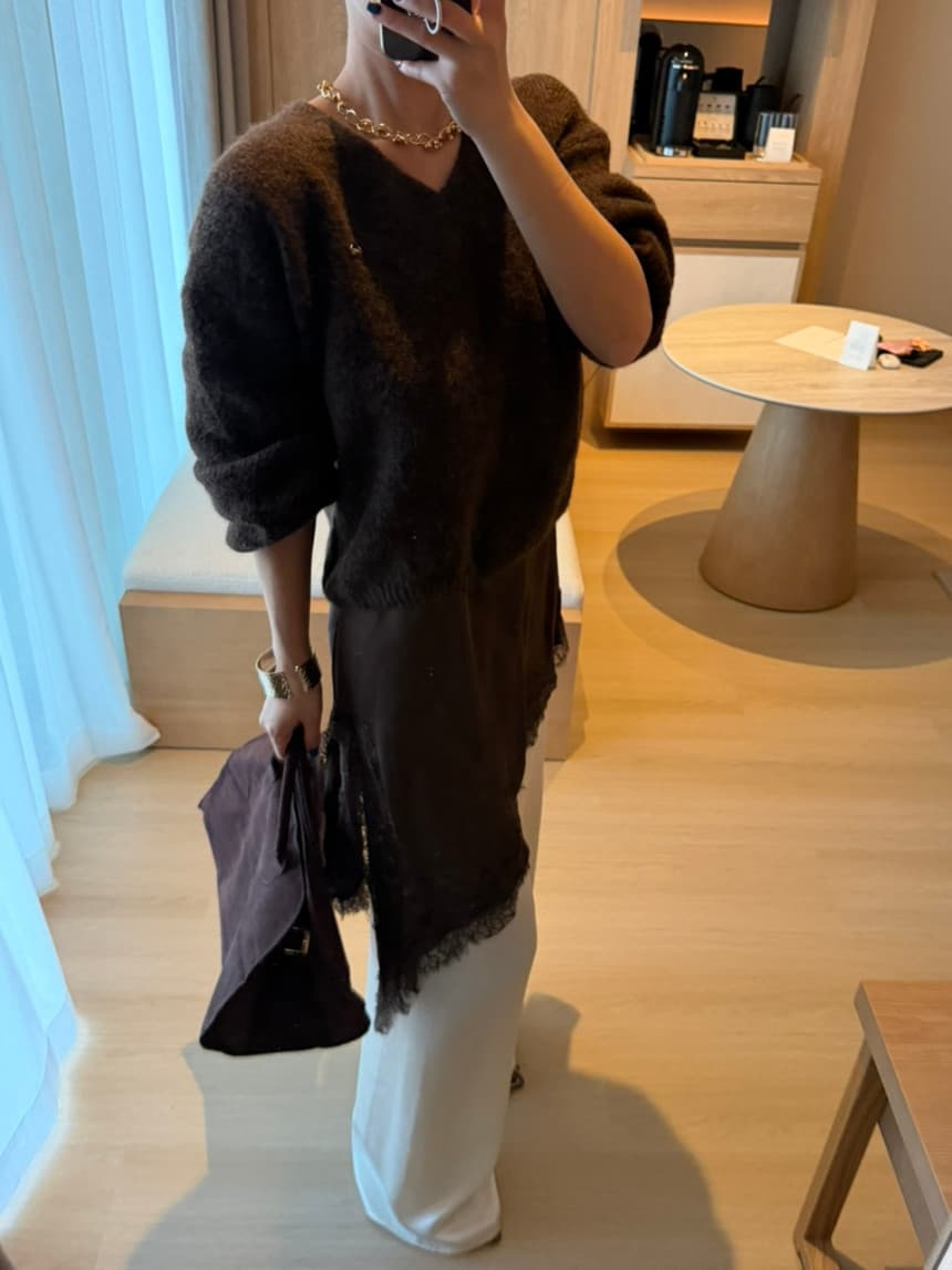 있음 선적 사이즈 업데이트 한국 chic 여름 ins 레이스 조각 섹시함 스택 가져 가라. 슬립 불규칙 치마 셔츠 상세 이미지 24