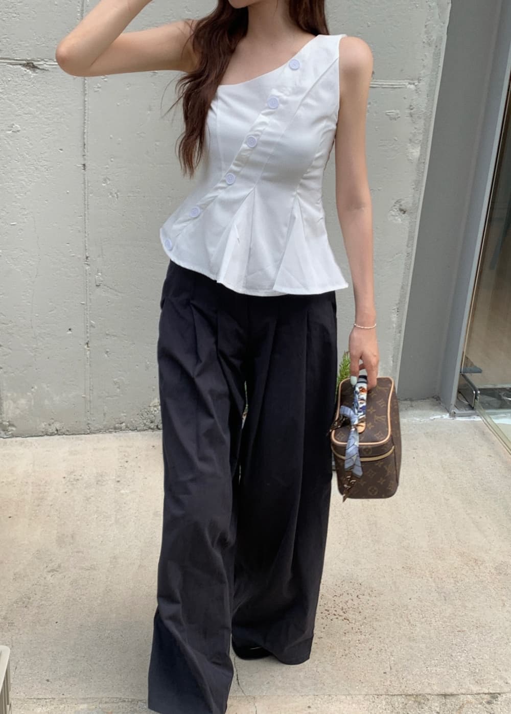 한국 chic 여름 새로운 ins 품격 디자인 센스 숄더백 짧은 조끼 상세 이미지 9