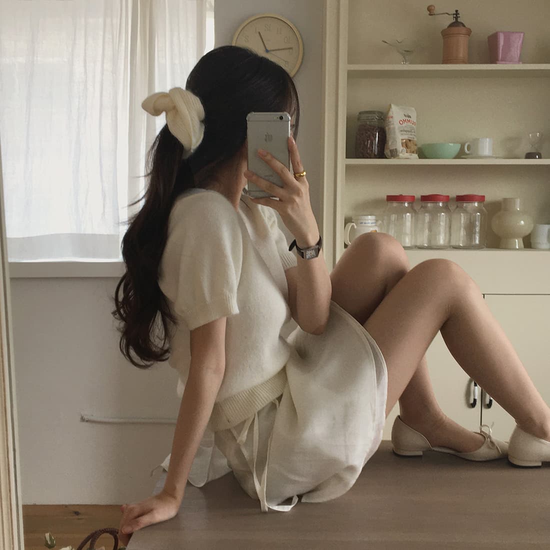 있음 선적 사이즈 업데이트 한국 chic 여름 새로운 프랑스식 달콤함 연령 감소 레이스업 다용도 반신 스커트 상세 이미지 18