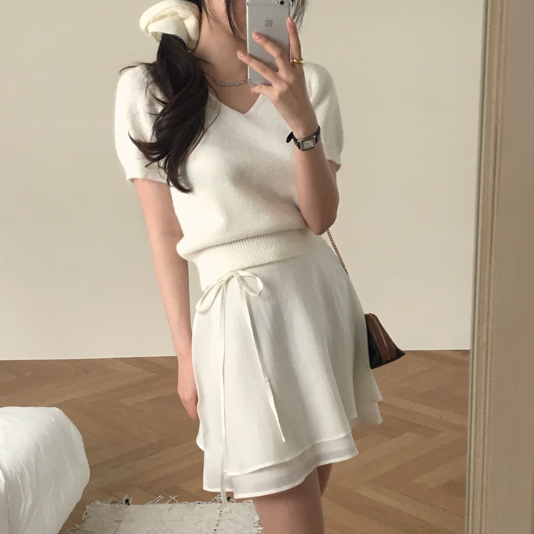 있음 선적 사이즈 업데이트 한국 chic 여름 새로운 프랑스식 달콤함 연령 감소 레이스업 다용도 반신 스커트 상세 이미지 27