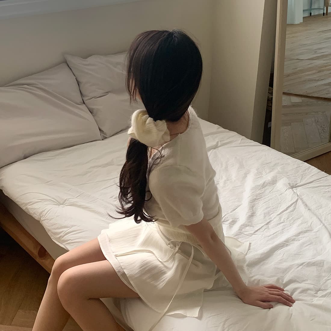 있음 선적 사이즈 업데이트 한국 chic 여름 새로운 프랑스식 달콤함 연령 감소 레이스업 다용도 반신 스커트 상세 이미지 39