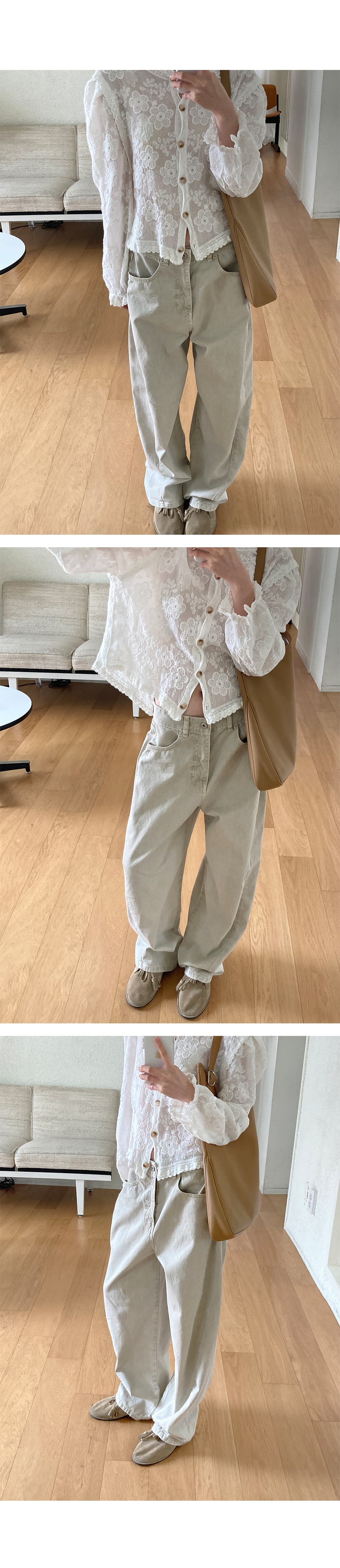 있음 선적 사이즈 업데이트 한국 chic 여름 새로운 프랑스식 레이스 라운드 넥 자수 꽃 문예 바람 셔츠 상세 이미지 12