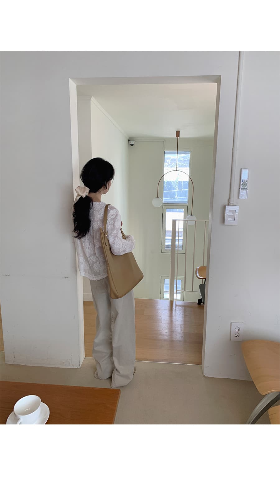 있음 선적 사이즈 업데이트 한국 chic 여름 새로운 프랑스식 레이스 라운드 넥 자수 꽃 문예 바람 셔츠 상세 이미지 23