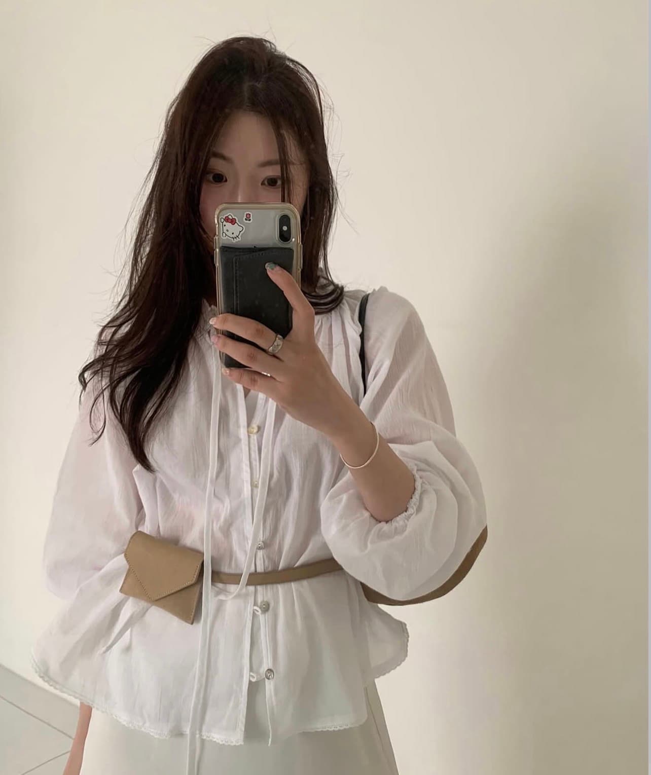 있음 선적 사이즈 업데이트 한국 chic 새로운 한 부서 얇은 스타일 레이스 칼라 리본 품격 다용도 셔츠 상세 이미지 3