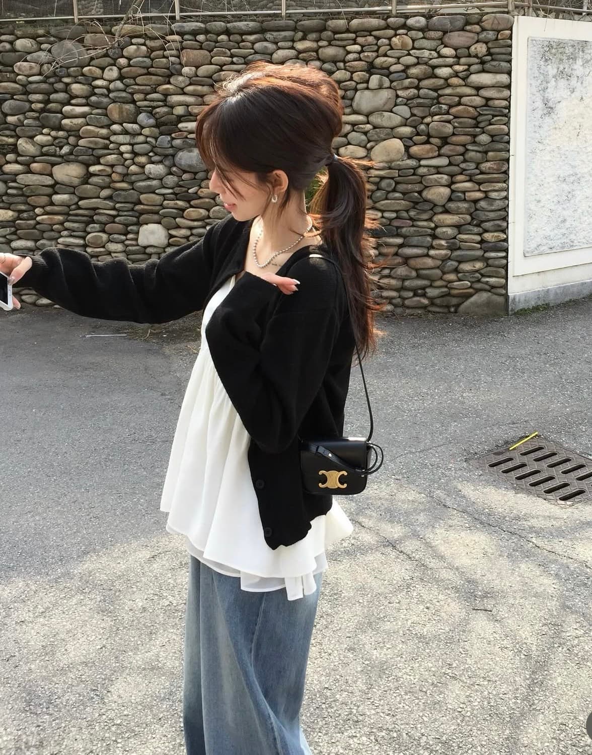 있음 선적 사이즈 업데이트 한국 chic 새로운 달콤함 다용도 이중층 치마 스타일 조끼 캐미솔 상세 이미지 2