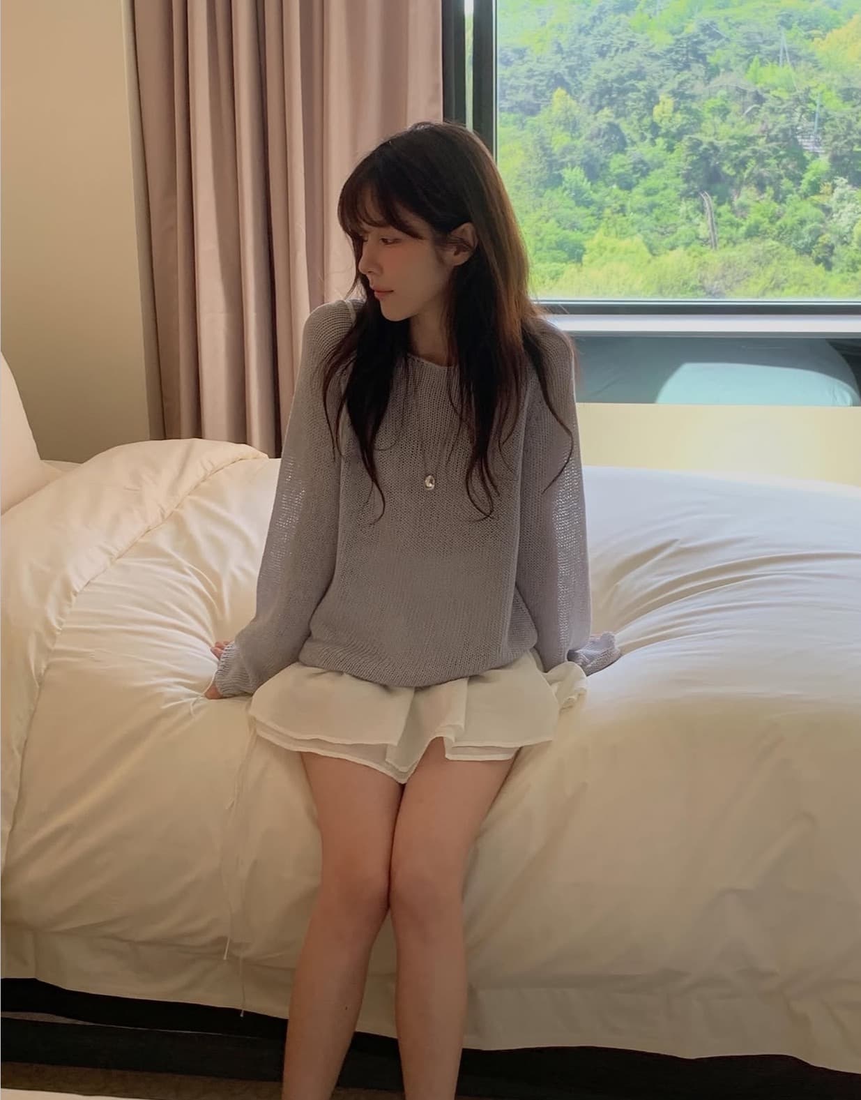 한국 chic 이른 가을 새로운 ins 고급 센스 미니멀리즘 느슨함 긴팔 니트 스웨터 상세 이미지 8