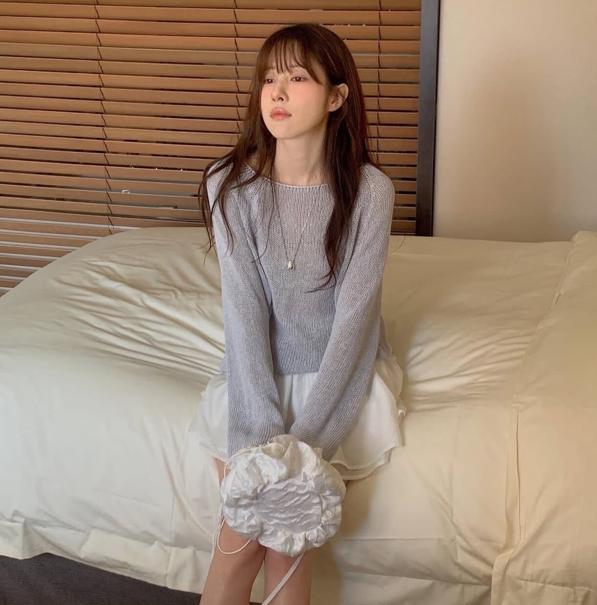한국 chic 이른 가을 새로운 ins 고급 센스 미니멀리즘 느슨함 긴팔 니트 스웨터 이미지 4