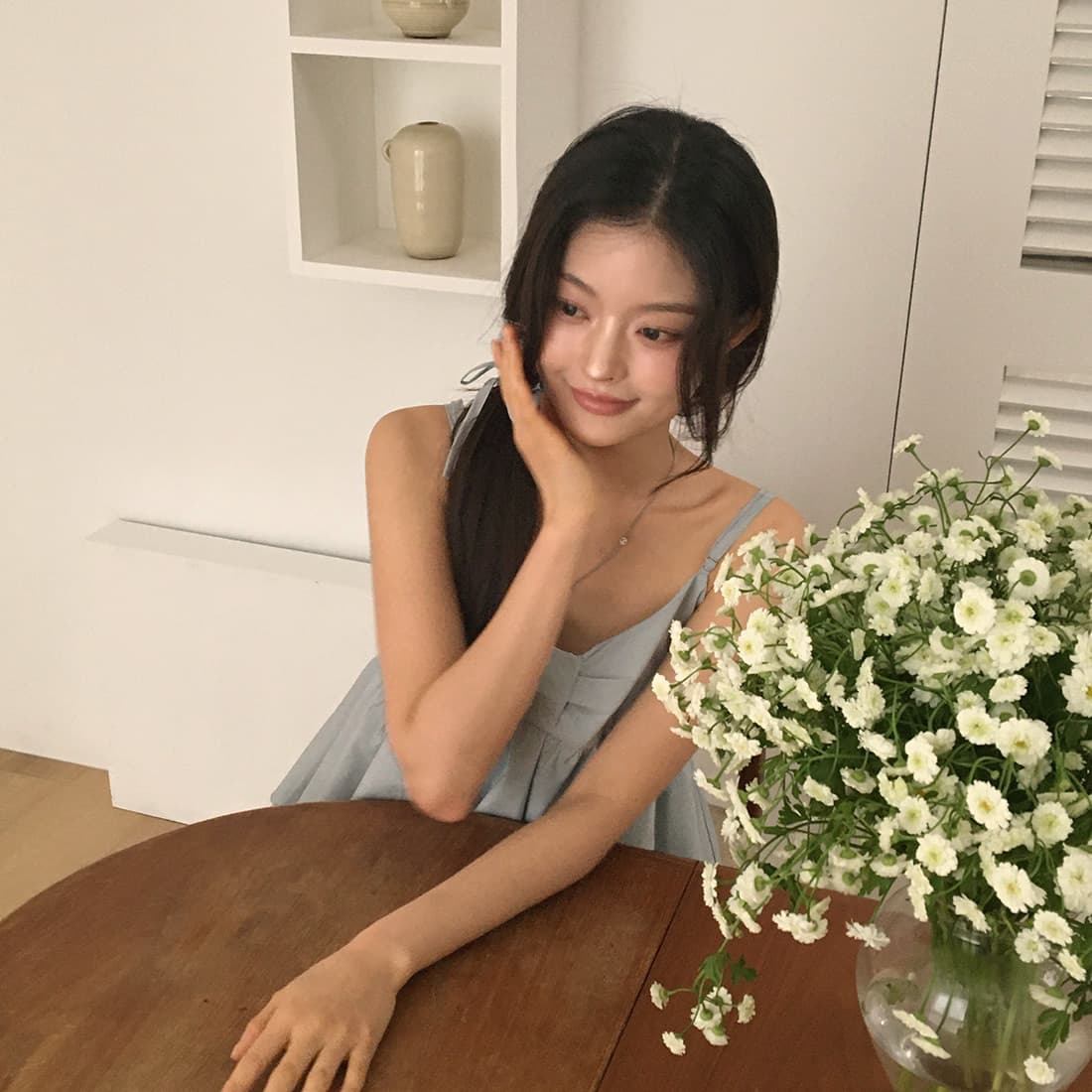 있음 선적 사이즈 업데이트 한국 chic 여름 새로운 이중층 치마 스타일 조끼 슬립 맨위 머리카락 올가미 로드 중 상세 이미지 4