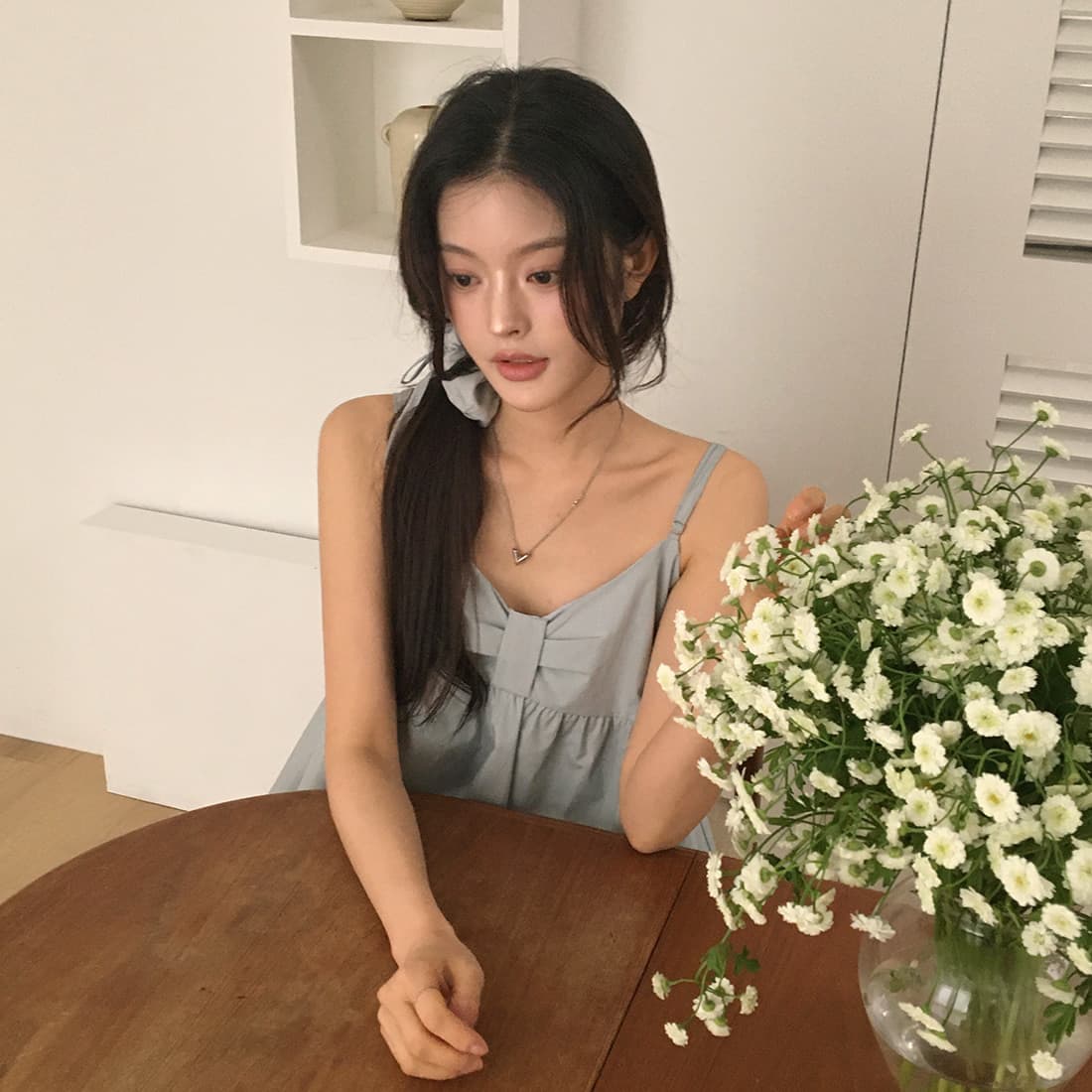 있음 선적 사이즈 업데이트 한국 chic 여름 새로운 이중층 치마 스타일 조끼 슬립 맨위 머리카락 올가미 로드 중 상세 이미지 6