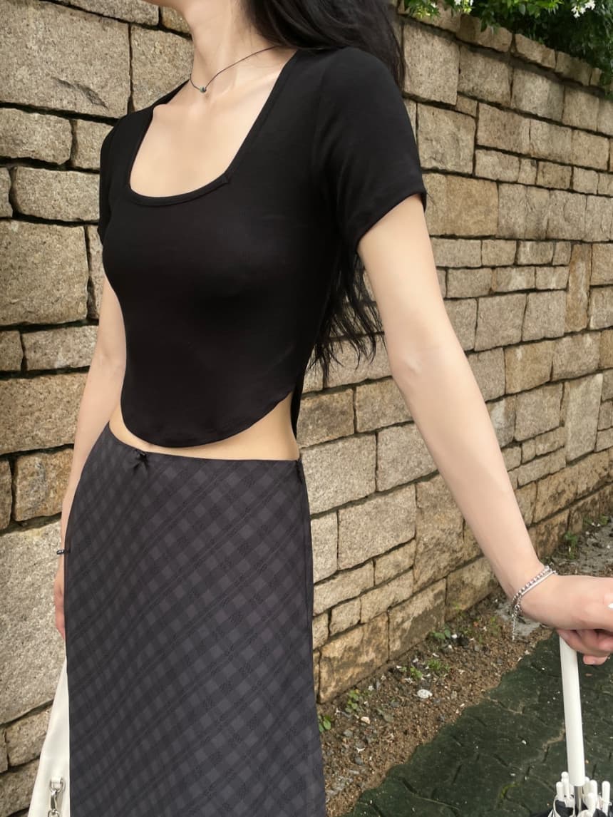 있음 선적 사이즈 업데이트 한국 chic 여름 새로운 프랑스식 레트로 체크무늬 반신 스커트 타이트 스커트 상세 이미지 28