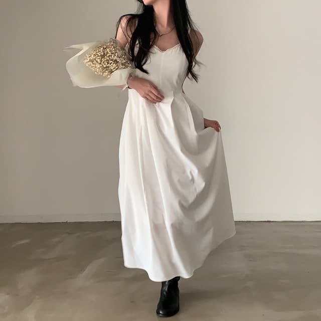 있음 선적 사이즈 업데이트 한국 chic 여름 새로운 V넥 슬립 드레스 여성 몸매 가꾸기 슬림해 보이는 인사이드 가져 가라. 롱 스커트 상세 이미지 45