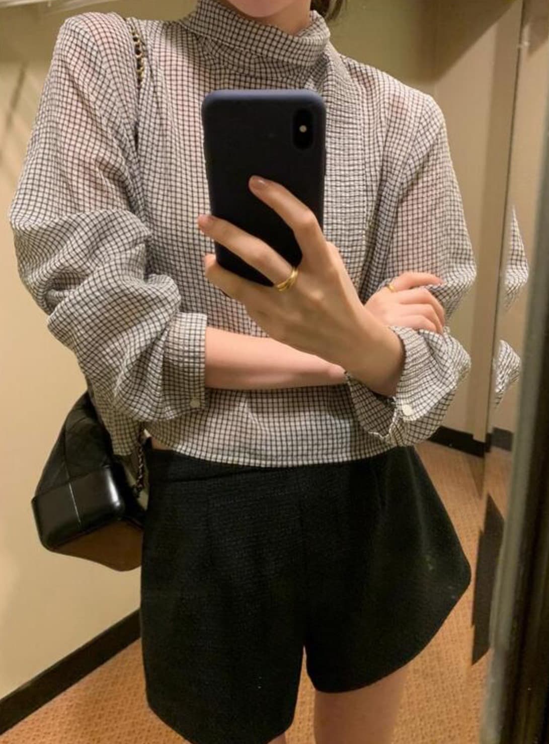 한국 chic 가을 새로운 ins 스탠드 칼라 리본 레트로 다용도 긴팔 셔츠 상세 이미지 18