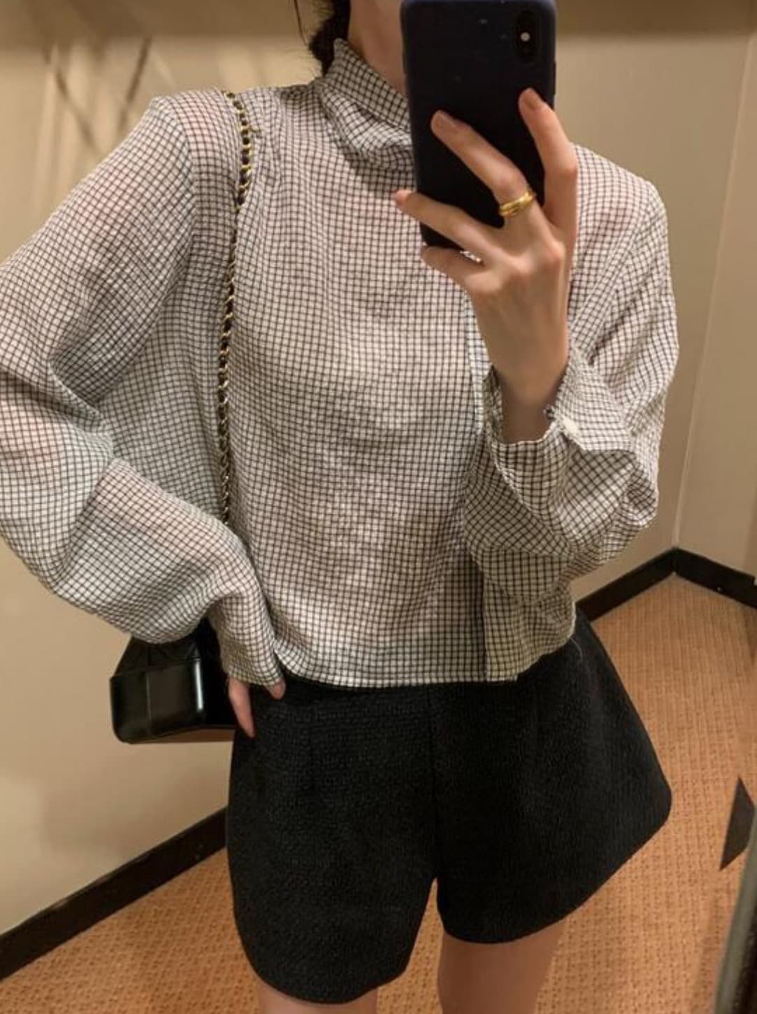 한국 chic 가을 새로운 ins 스탠드 칼라 리본 레트로 다용도 긴팔 셔츠 상세 이미지 21