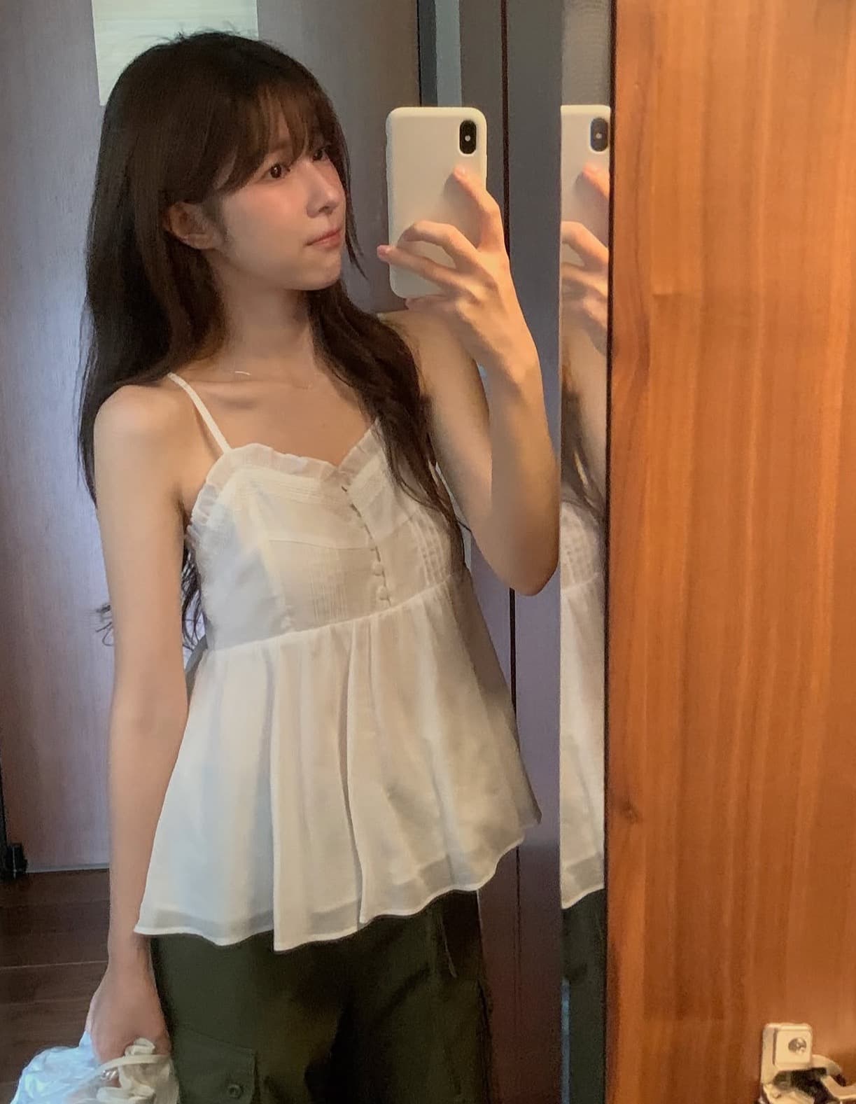 있음 선적 사이즈 업데이트 한국 chic 여름 새로운 부드러운 바람 달콤함 레이스 품격 연령 감소 캐미솔 이미지 3