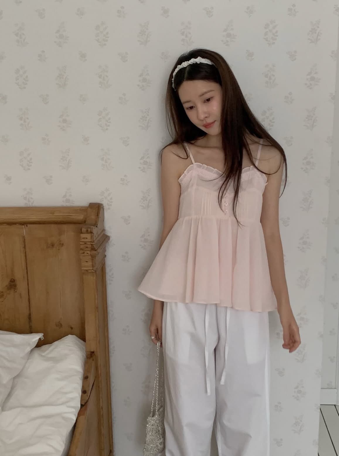 있음 선적 사이즈 업데이트 한국 chic 여름 새로운 부드러운 바람 달콤함 레이스 품격 연령 감소 캐미솔 상세 이미지 3