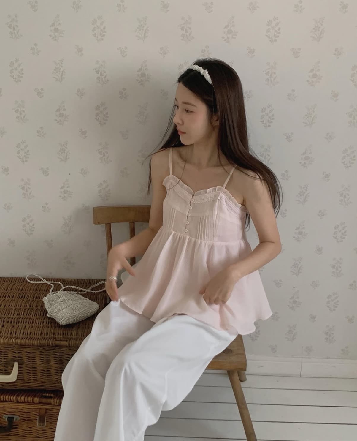 있음 선적 사이즈 업데이트 한국 chic 여름 새로운 부드러운 바람 달콤함 레이스 품격 연령 감소 캐미솔 상세 이미지 13