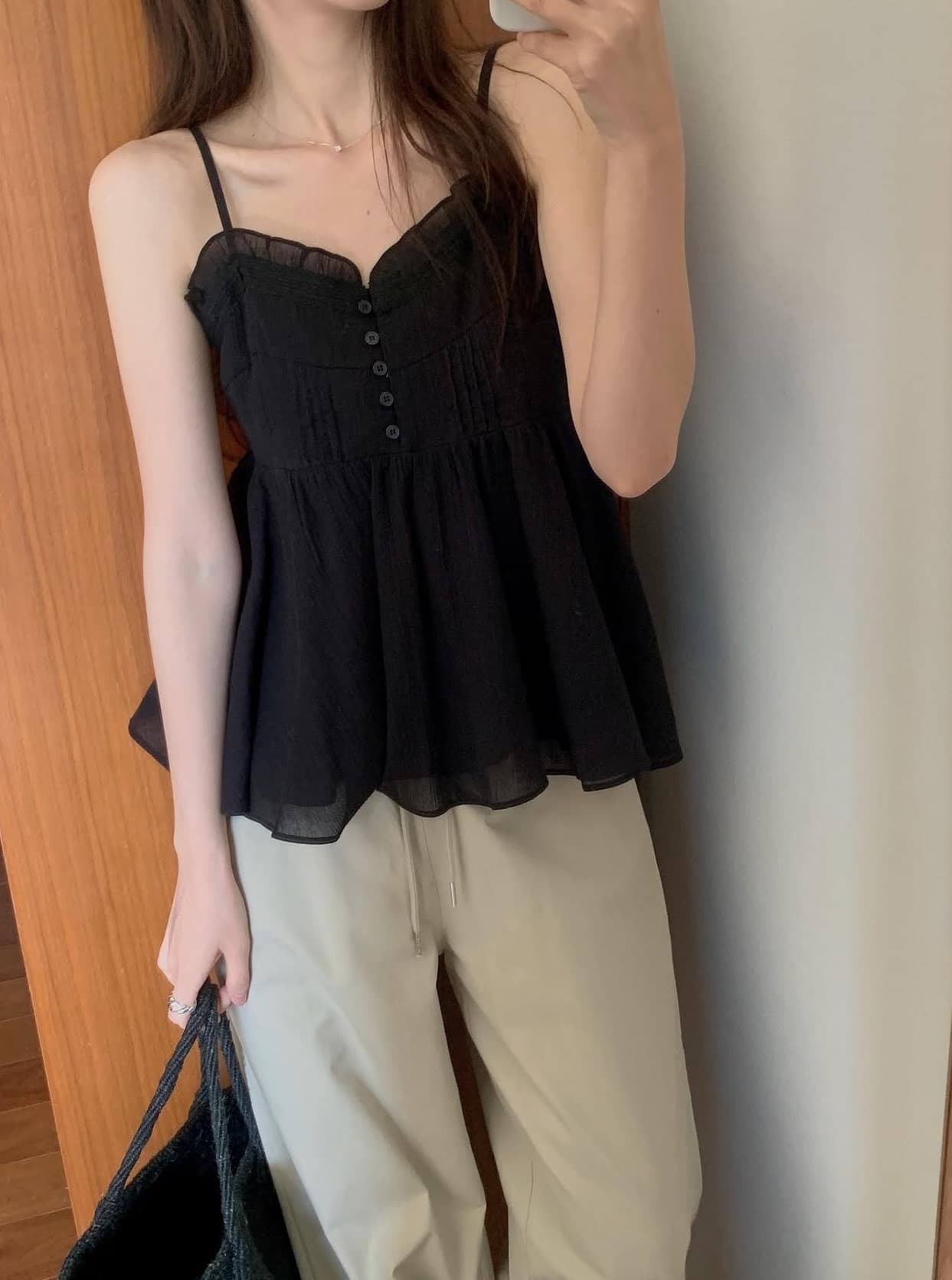 있음 선적 사이즈 업데이트 한국 chic 여름 새로운 부드러운 바람 달콤함 레이스 품격 연령 감소 캐미솔 상세 이미지 33