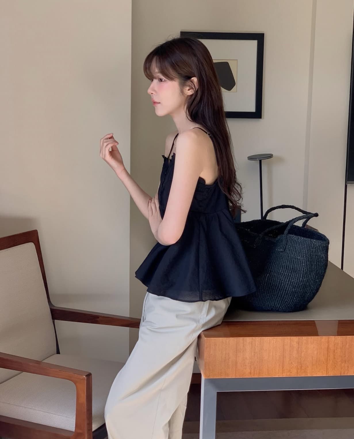 있음 선적 사이즈 업데이트 한국 chic 여름 새로운 부드러운 바람 달콤함 레이스 품격 연령 감소 캐미솔 상세 이미지 35