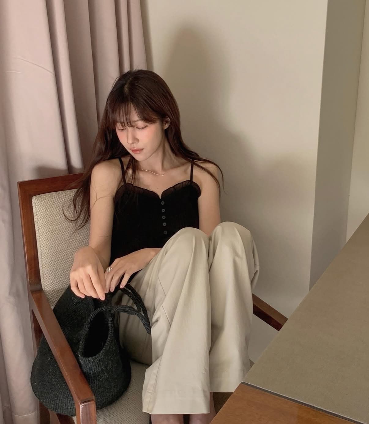 있음 선적 사이즈 업데이트 한국 chic 여름 새로운 부드러운 바람 달콤함 레이스 품격 연령 감소 캐미솔 상세 이미지 38