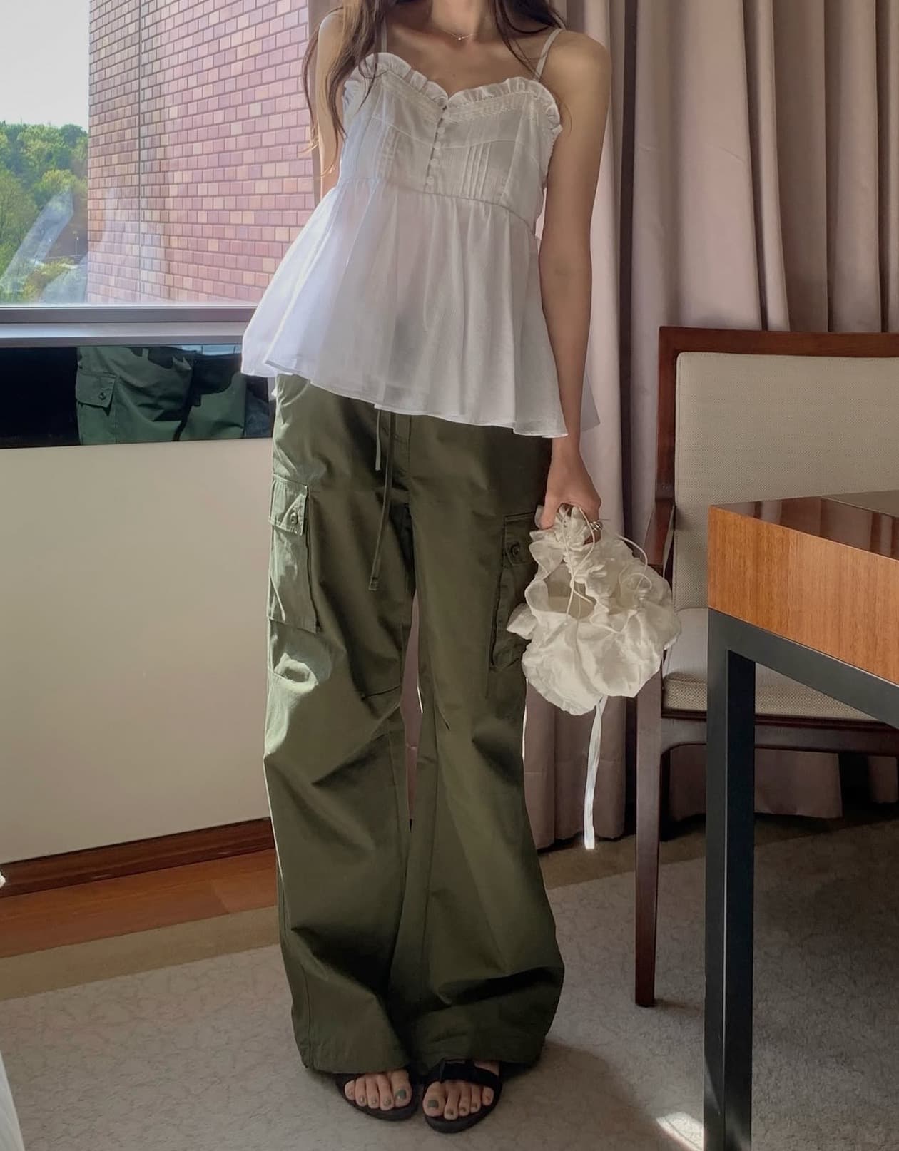 있음 선적 사이즈 업데이트 한국 chic 여름 새로운 부드러운 바람 달콤함 레이스 품격 연령 감소 캐미솔 상세 이미지 47