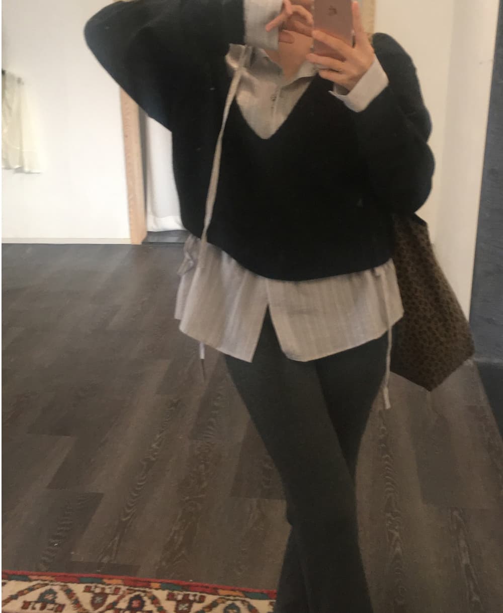 있음 선적 사이즈 업데이트 한국 chic 가을 새로운 품격 슬림해 보이는 허리 수축 레이스업 긴팔 셔츠 상세 이미지 47