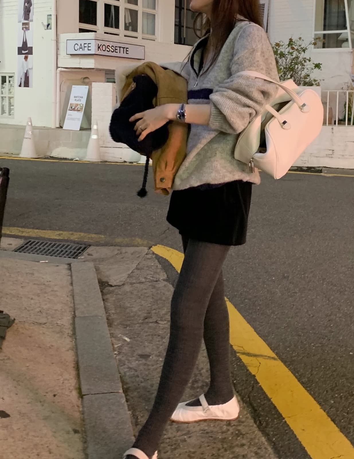 한국 chic 가을 겨울 새로운 ins 스탠드 칼라 지퍼 배색 느슨함 센스 다용도 루즈핏 긴팔 스웨터 상세 이미지 4