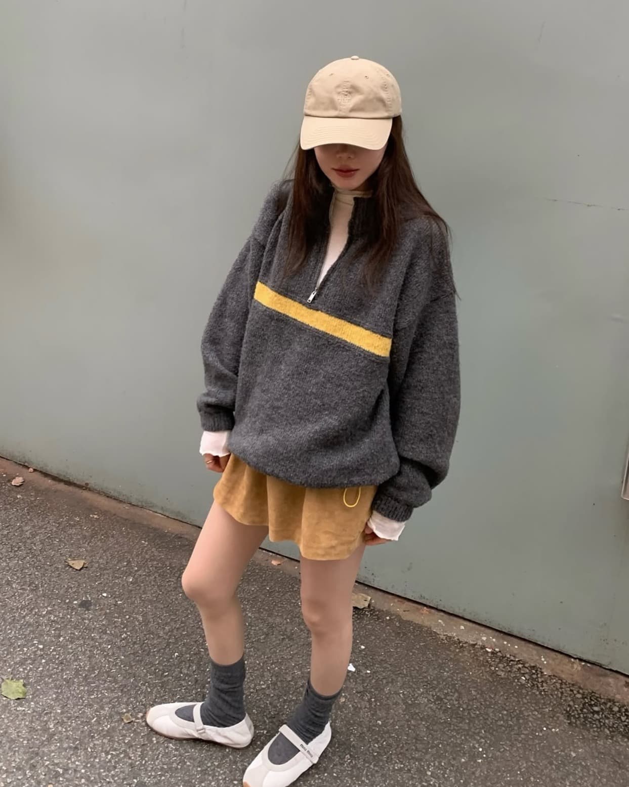 한국 chic 가을 겨울 새로운 ins 스탠드 칼라 지퍼 배색 느슨함 센스 다용도 루즈핏 긴팔 스웨터 상세 이미지 30