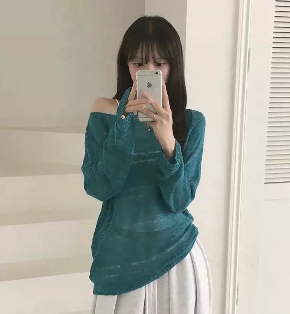 있음 선적 사이즈 업데이트 한국 chic 이른 가을 ins 홀로우 아웃 보트넥 느슨함 센스 긴팔 니트 스웨터 셔츠 상세 이미지 13