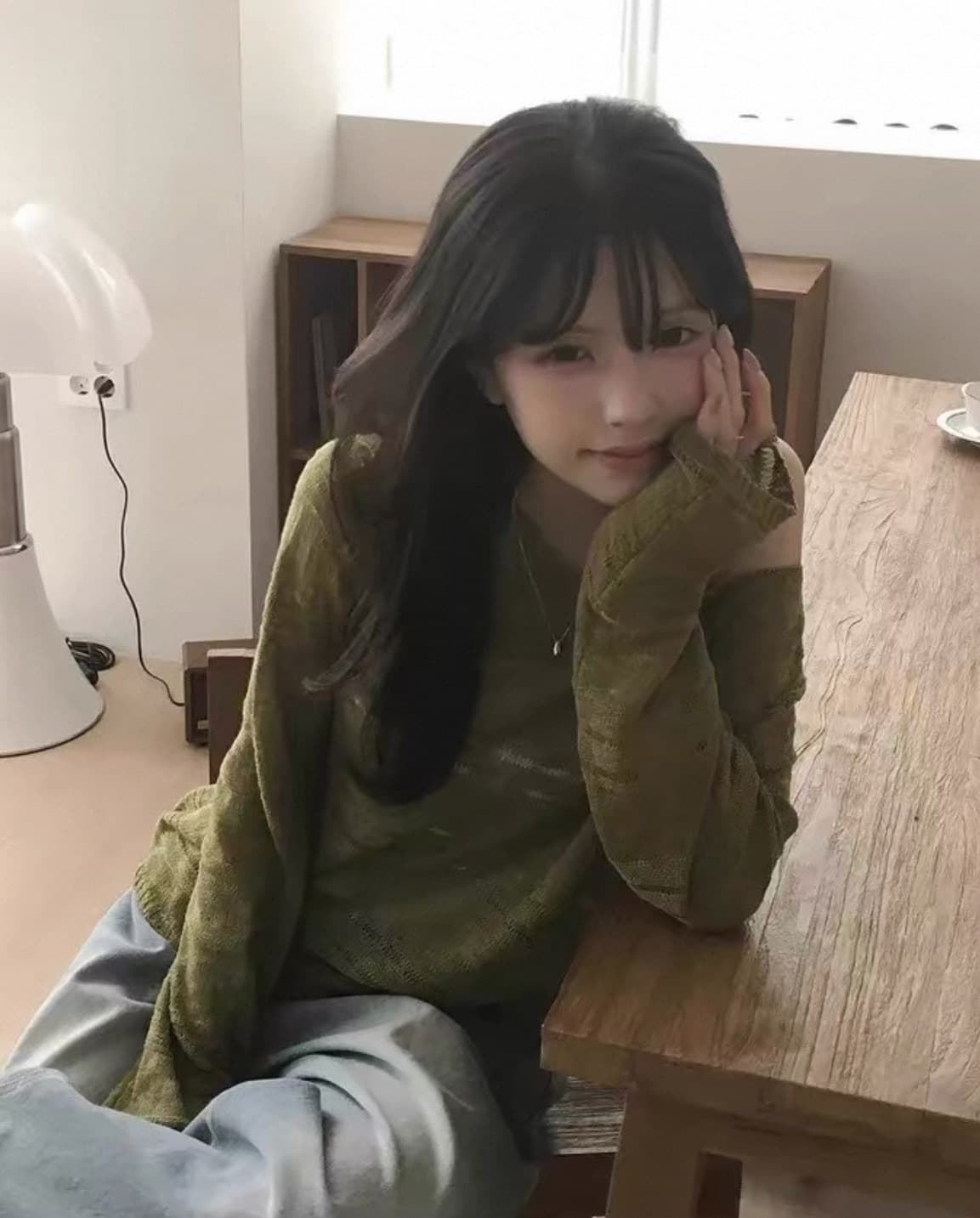 있음 선적 사이즈 업데이트 한국 chic 이른 가을 ins 홀로우 아웃 보트넥 느슨함 센스 긴팔 니트 스웨터 셔츠 상세 이미지 15