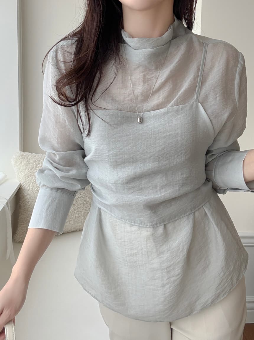 있음 선적 사이즈 업데이트 한국 chic 가을 새로운 슬립 패치워크 뒤로 부서 나비 매듭 품격 셔츠 상세 이미지 22