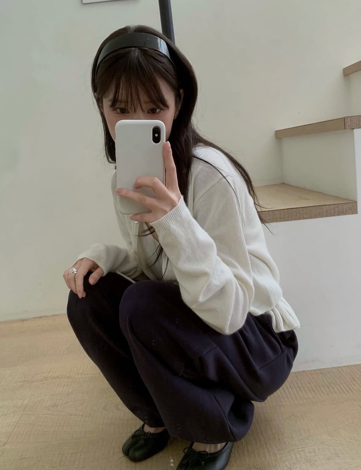 한국 chic 가을 새로운 ins 펌프 로프 연꽃 잎 레이스 슬립 니트 오픈 가디건 투피스 세트 상세 이미지 28