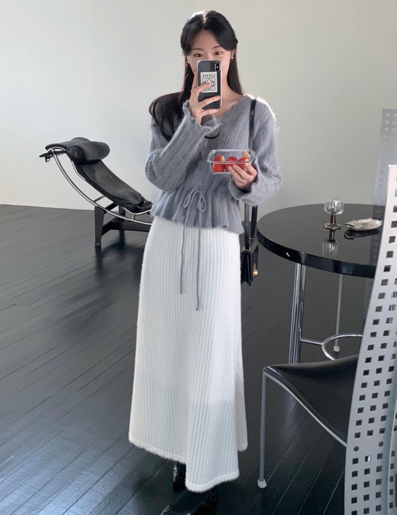 있음 선적 사이즈 업데이트 한국 chic 가을 새로운 ins 달콤함 V넥 허리 수축 레이스업 스웨터 상세 이미지 7
