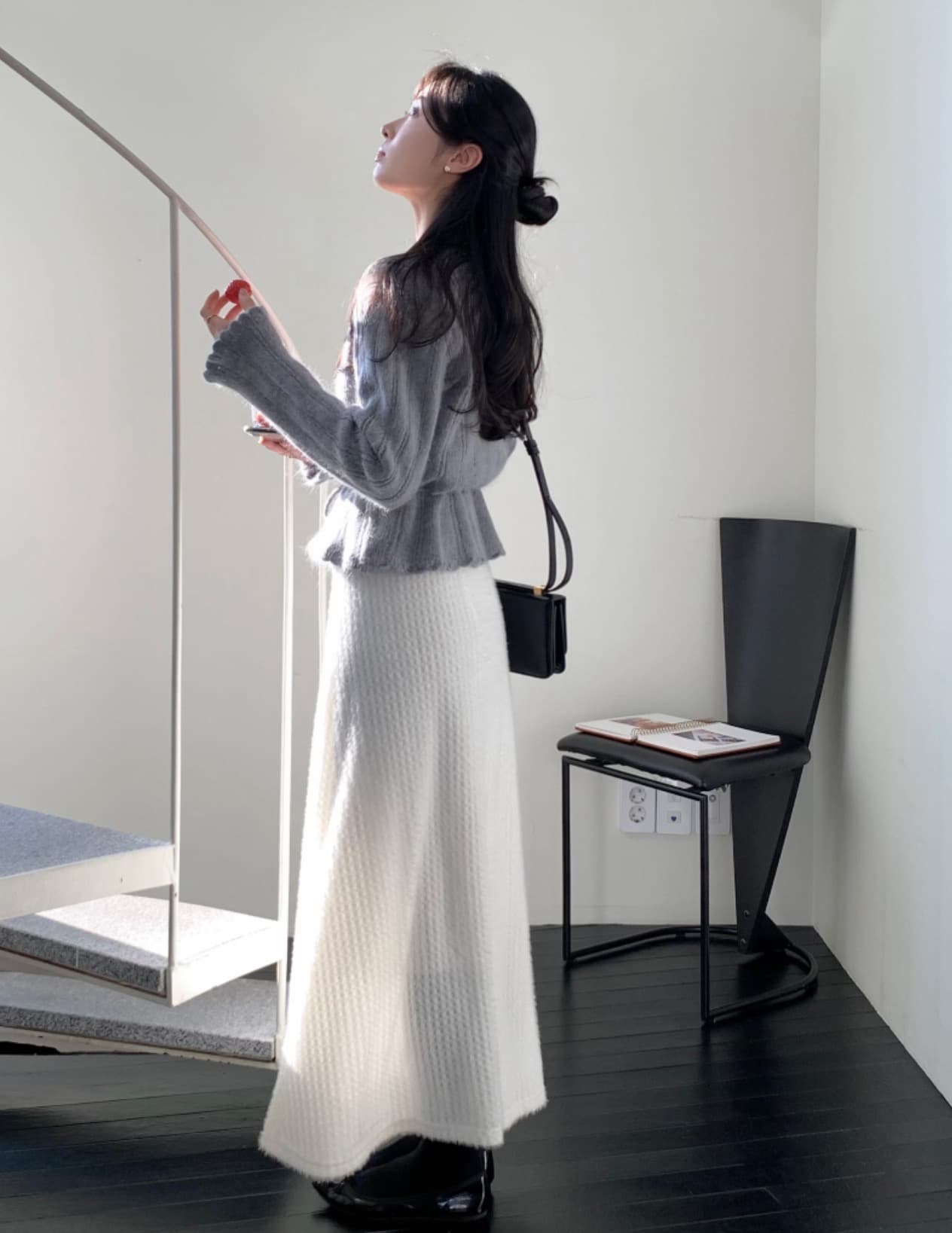 있음 선적 사이즈 업데이트 한국 chic 가을 새로운 ins 달콤함 V넥 허리 수축 레이스업 스웨터 상세 이미지 14