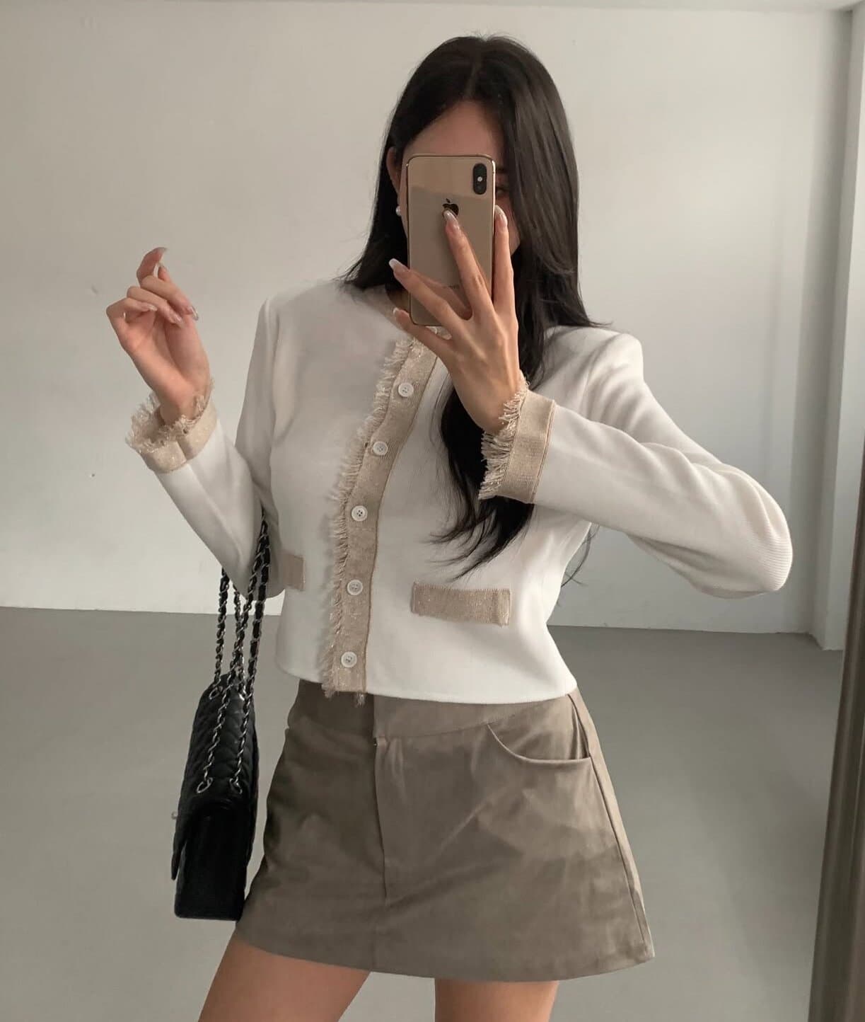 한국 chic 가을 새로운 ins 품격 술 패치워크 색상 단추 긴팔 니트 스웨터 이미지 2
