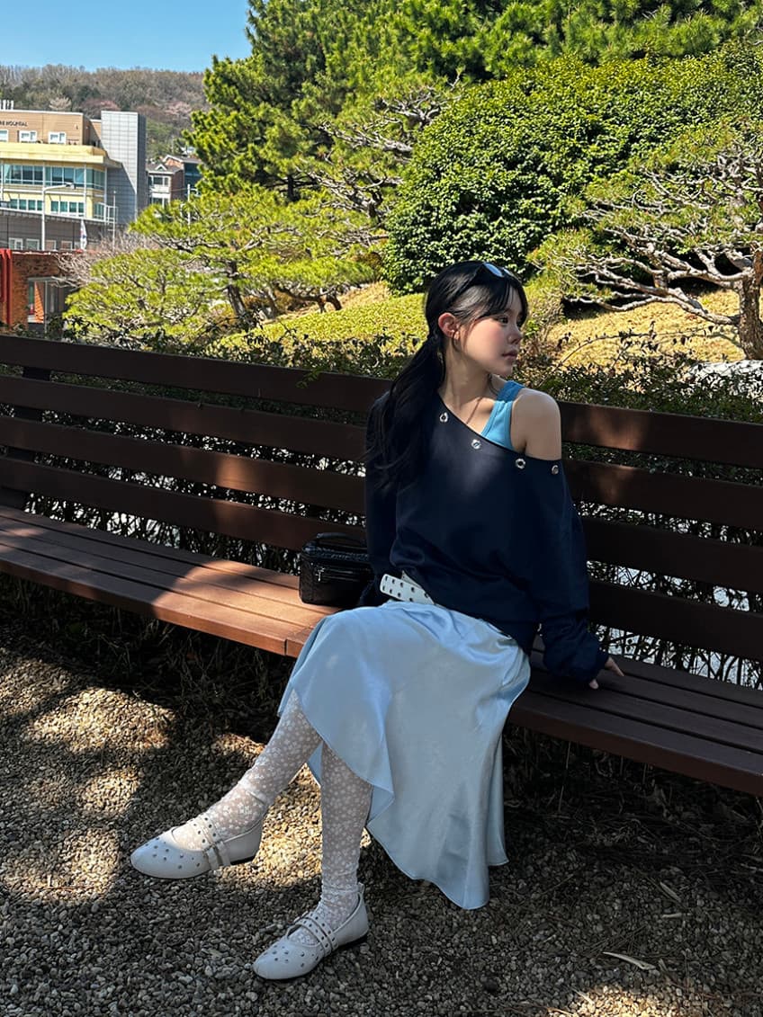 한국 chic 가을 새로운 ins 못 서클 버클 오프숄더 느슨함 센스 풀오버 스웨트셔츠 상세 이미지 72